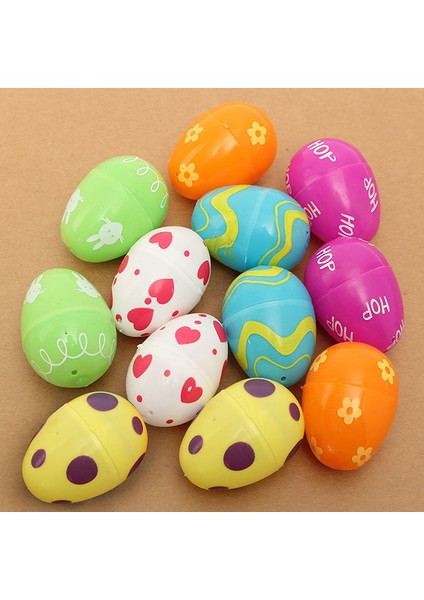 12 Adet Mix Renkli Plastik Boş Parlak Doldurulabilir Paskalya Yumurtaları Çocuklar Hediye Dekorasyon (Yurt Dışından) fırsatları