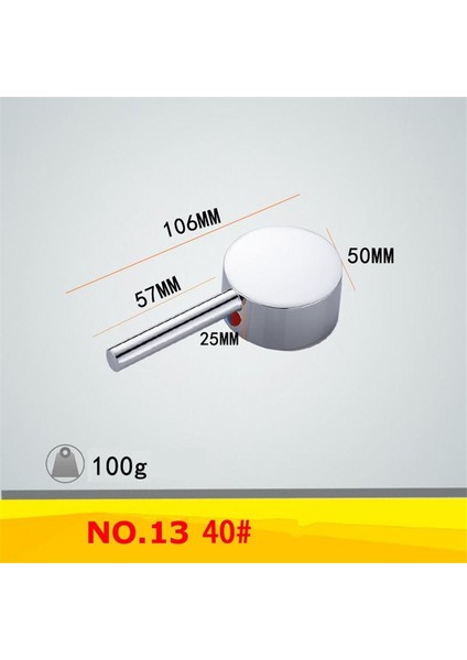 Musluk Kartuşu Kolu Krom Kaplama Mutfak Musluk Aksesuarları Havza Mikser Dokunun 35MM/40MM Makara Musluk Için Dekoratif Kapak-13. Kolu 40# - Kolu 13 40# (Yurt Dışından)