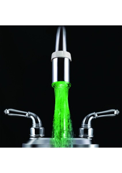 3 Renk Pil Yok LED Ev Mutfak Su Musluk Işık Değişen Duş Başlığı Gümüş ve Beyaz (Yurt Dışından) fiyatları