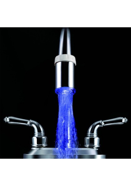 3 Renk Pil Yok LED Ev Mutfak Su Musluk Işık Değişen Duş Başlığı Gümüş ve Beyaz (Yurt Dışından) fırsatları