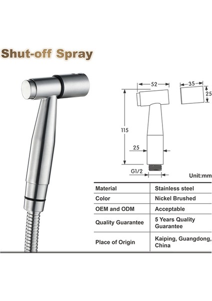 Paslanmaz Çelik El Bide Musluk Duş Bide Douche Sprey Tuvalet Shattaf Püskürtücü Duş Hortumu Duş Tabanı (Yurt Dışından) fiyatları