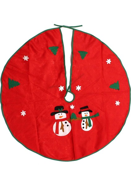 90 cm Kar Noel Ağacı St Taban X'mas Partisi Dekoru Zemin Mat Kapak Kırmızı (Yurt Dışından)