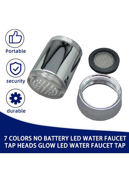 7 Renk Yok Pil LED Su Musluk Musluk Başlıkları Glow LED Su Musluk Musluk (Yurt Dışından) fırsatları