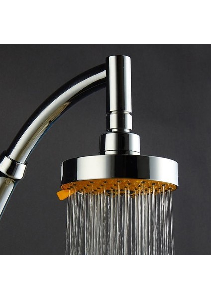4 Inç 5 Püskürtme Modu Yuvarlak Yağmur Duş Başlığı 270 Derece Dönebilen Su Tasarruflu Basınçlı Üst Püskürtücü - Turuncu (Yurt Dışından)