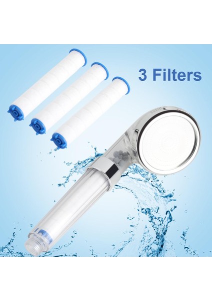Negatif Iyonlar Banyo El Su Tasarruflu Duş Başlığı Seti 3 Filtreli (Yurt Dışından)