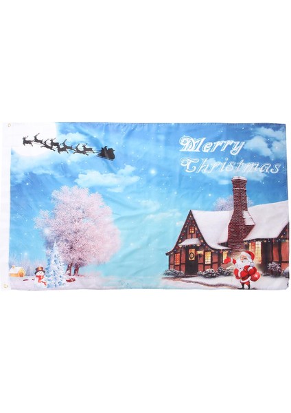 3x5 Mutlu Noeller Noel Baba Ren Geyiği Yazı Bayrağı 3'x5' Ev Banner (Yurt Dışından)