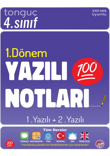 Tonguç Akademi 4. Sınıf 1. Dönem Yazılı Notları 1 ve 2. Yazılı