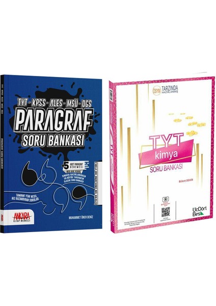 Paragraf - Üç Dört Beş Yayınları TYT Kimya ve Soru Bankası Seti 2 Kitap