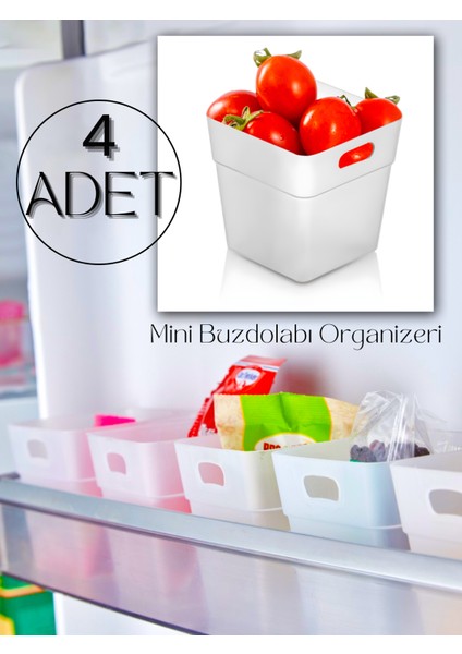 4'lü Set Buzdolabı & Kapak Içi Düzenleyici, Organizer Kutu