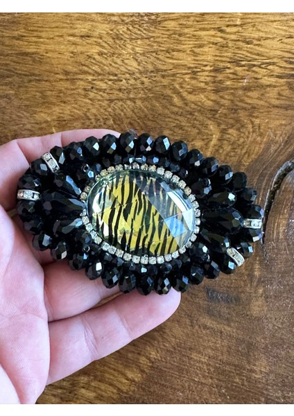 9x6 cm Taş Işleme Apolet Boncuk Işleme Aplike Arma