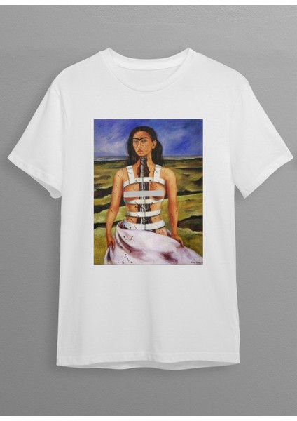 Frida Kahlo Kırık Sütun Baskılı Unisex T-Shirt H05