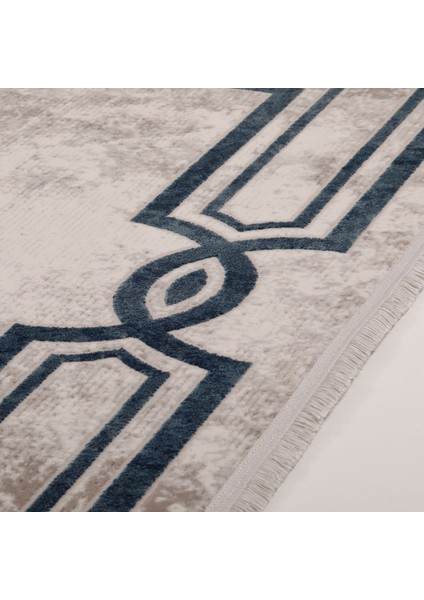 Emirgan T025B Gri Mavi Ince Modern Akrilik Salon Halısı indirimleri