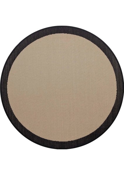 Halıca S-9716 Jüt Sisal Bej Siyah Dekoratif Yuvarlak Halı fiyatları