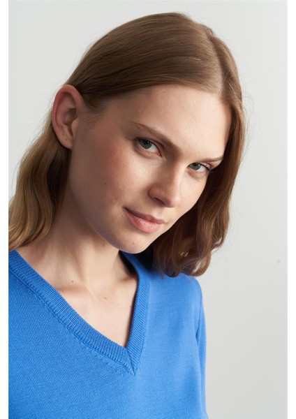 Çetinkaya Miyamira V Yaka Triko Koyu Mavi modelleri