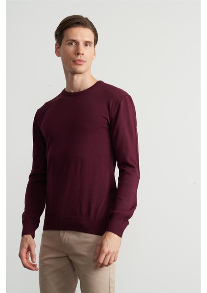 Çetinkaya Mentality K23 3175 Bisiklet Yaka Triko Basic Mürdüm fiyatları