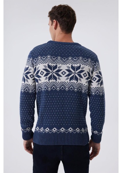 K24 241036 2601 Indigo Snowy Erkek Kazak modelleri