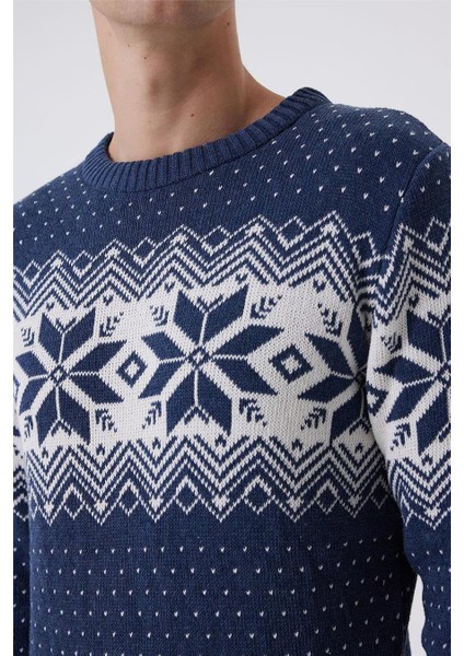 K24 241036 2601 Indigo Snowy Erkek Kazak fırsatları