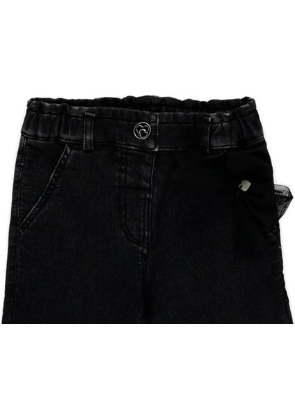 Kız Bebek Tül Detaylı Denım Pantolon