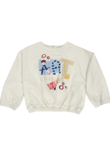 Kız Bebek Baskı Detaylı Sweatshirt