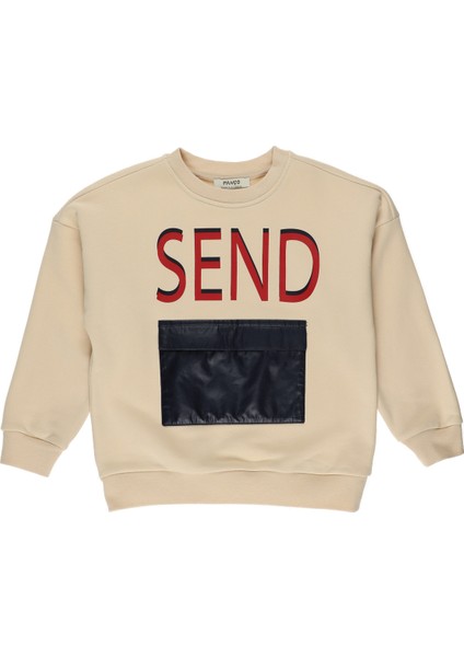 Erkek Çocuk Cep Ve Baskı Detaylı Sweatshirt