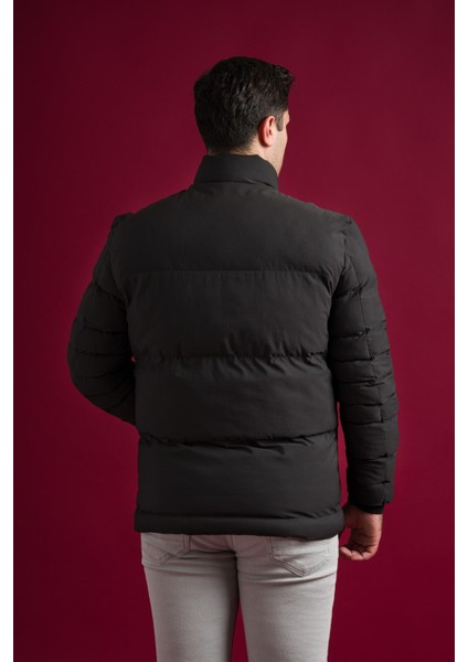 Slimfit Çıtçıt ve Fermuar Kapamalı Dik Yaka Kolları Lastikli Astarlı Yan Cepli Erkek Kısa Mont indirimleri