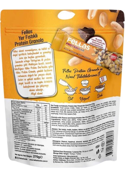 Granola - Yer Fıstığı & Protein Bar Parçacıklı 270G