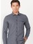 Slim Fit Klasik Yaka Lacivert - Gri Erkek Gömlek 4A2024100025 1