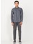 Slim Fit Klasik Yaka Lacivert - Gri Erkek Gömlek 4A2024100025 2