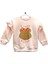 Simli Mini Baskılı Fırfırlı Omuz Detaylı Kız Çocuk Sweatshirt 1