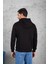 Erkek Standart Fit Içi Polarlı 3 Iplik Kapüşonlu Kanguru Cepli Pamuklu Sweatshirt 4