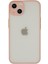 Caseworld Apple iPhone 15 Kılıf Kamera Korumalı Silikon Kenarlı Renkli Düğmeli Arkası Mat Arka Kapak - Pudra 1