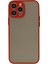 Caseworld Apple iPhone 14 Pro Kılıf Kamera Korumalı Silikon Kenarlı Renkli Düğmeli Arkası Mat Arka Kapak - Kırmızı 1