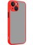 Caseworld Apple iPhone 13 Kılıf Kılıf Kamera Korumalı Silikon Kenarlı Renkli Düğmeli Arkası Mat Arka Kapak - Kırmızı 1