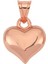 Gümüş 3 Boyutlu Rose Kalp Kadın Kolye Ucu 1