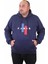 Mocgrande Erkek Büyük Beden Kapuşonlu Sweat Paris 23209 Indıgo 1