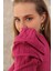 Triko Kumaş Karpuz Kol Kadın Elbise-Fuşya 3