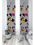 Bebek ve Çocuk Odası Mickey ve Minnie Mause Desenli Seksekli 2 Kanat Fon Perde 1