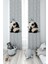 Bebek ve Çocuk Odası Sevimli Panda Desenli 2 Kanat Fon Perde 1