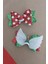 Yılbaşı Christmas Şapka Temalı Simli Kırmızı Pens Kız Çocuk Tokası 2'li Paket 5