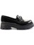 Siyah Rugan Kadın Loafer Ayakkabı K01534265408 1