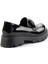 Siyah Rugan Kadın Loafer Ayakkabı K01534265408 3