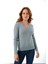 Kadın Petrol %100 Organik Pamuk V Yaka Saç Örgülü Triko Kazak Örme Bluz TRIST-6155 2