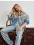 Kot Ceket Metalik Görünümlü Cep Detaylı Rahat Kesim Metal Düğmeli 2
