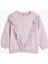 Sweatshirt Uzun Kollu Bisiklet Yaka Fırfır Detaylı Pamuklu Şardonlu 1