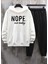 Büyük Beden Özel Tasarım Kapüşonlu Nope Baskılı %100 Pamuk Modern Erkek Eşofman Takımı 1