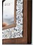 El Yapımı Masif Ahşap & Çiçek Desenli Mermer Duvar Aynası – 34x34 cm | Model: 012.1 4