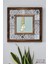 El Yapımı Masif Ahşap & Vintage Desenli Mermer Duvar Aynası – 34x34 cm | Model: 003.1 1