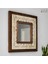 El Yapımı Masif Ahşap & Etkin Desenli Mermer Duvar Aynası – 34x34 cm | Model: 008.1 3