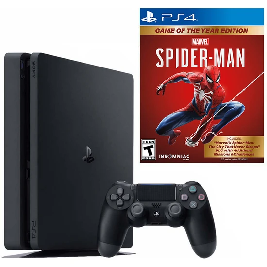 Sony Playstation 4 Slim Oyun Konsolu 500GB Marvel Spiderman Game Of The Year Edition Ps4 Oyun