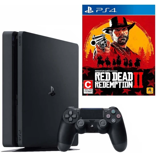 Sony Playstation 4 Slim Oyun Konsolu 500GB Orjinal Kol Red Dead Redemption 2 Ps4 Oyun